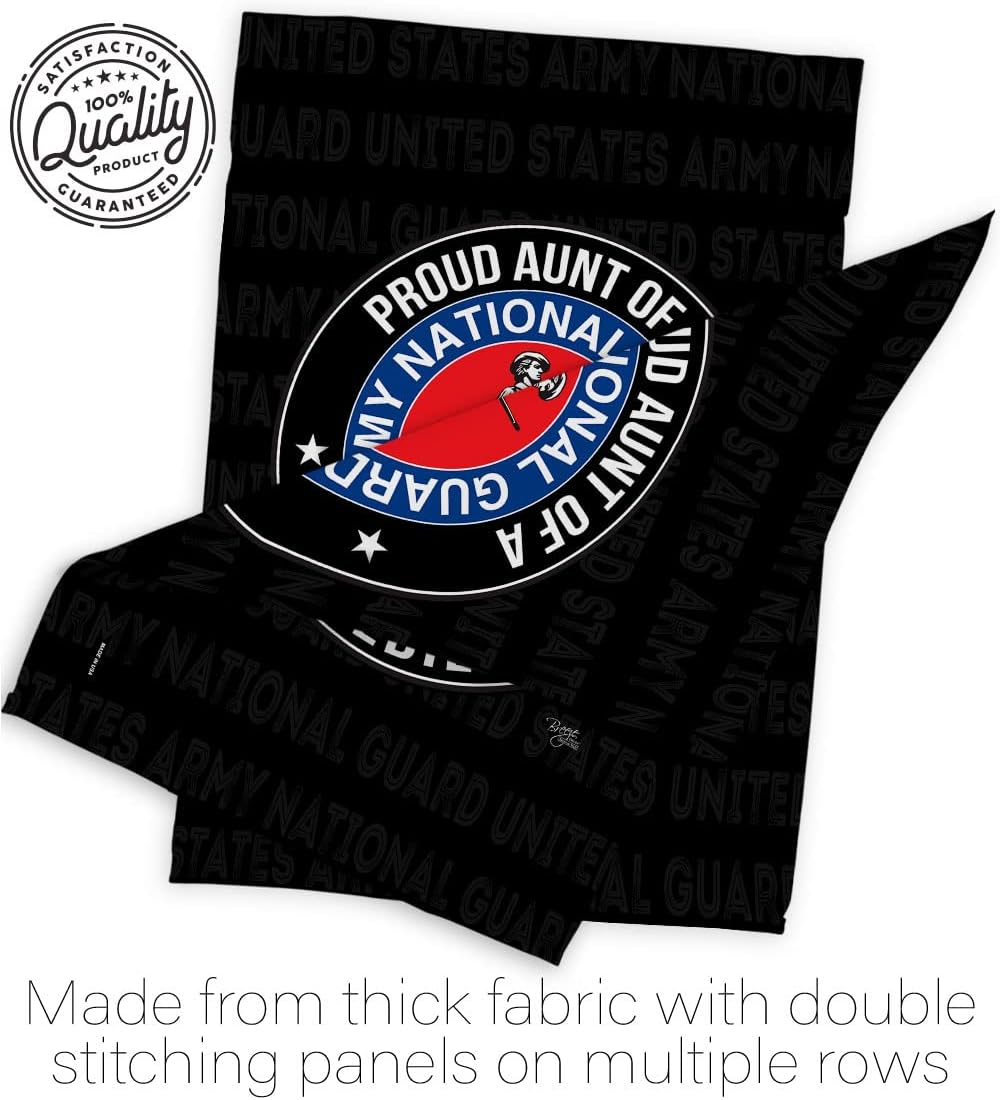 Army Proud Aunt Soldier Garden Flag - Set with Stand Armed Forces National Guard ANG United State American Military Veteran Retire Official - House Banner Small Yard Gift Double-Sided 13 X 18.5