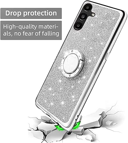 Miniatura 7 de B-wishy Para Samsung Galaxy A14 5GA14 4G Glitter Crystal Butterfly Heart Floral Slim TPU Luxury Bling Cute Funda protectora con función atril y