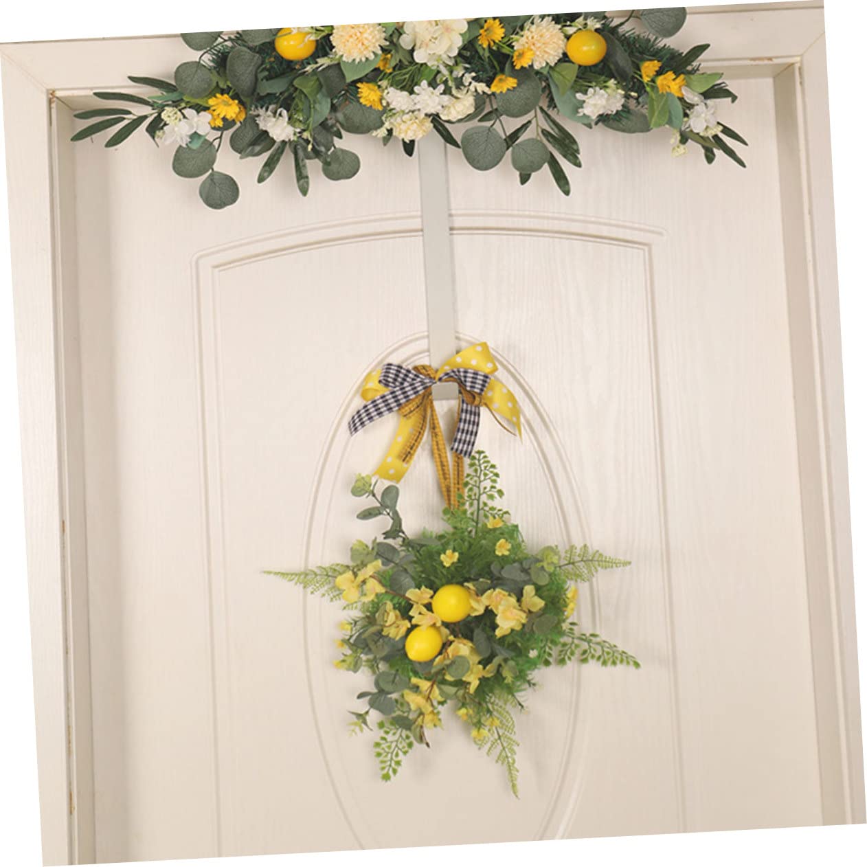 Alipis 2 Pz ghirlanda da parete rotonda Home decor gancio parete decorazioni del mantello fiori finti primaverili arredamento eucalipto artificiale ghirlanda domestica di porta