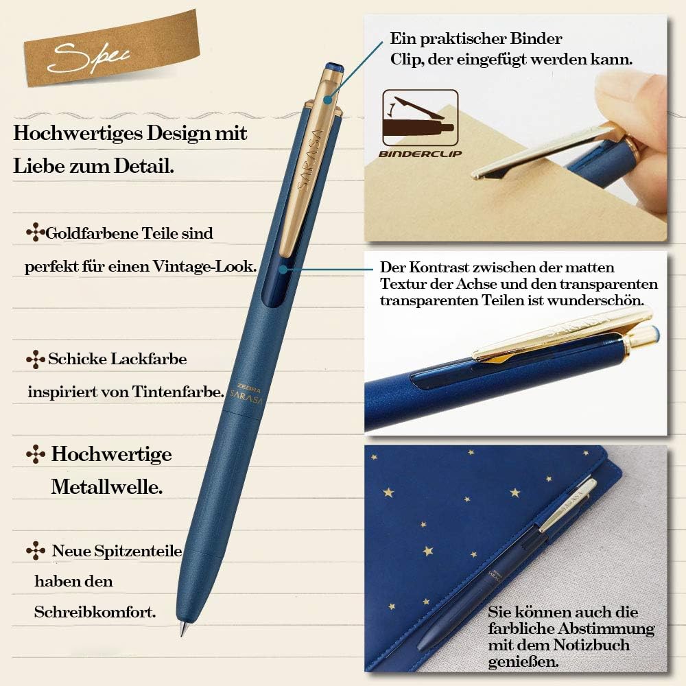 Zebra gel ballpoint pen Sarasa Grand 0.5 mm refill and original seal set (refill (blue grey (P-RJF5-VBGR)) - Image 3