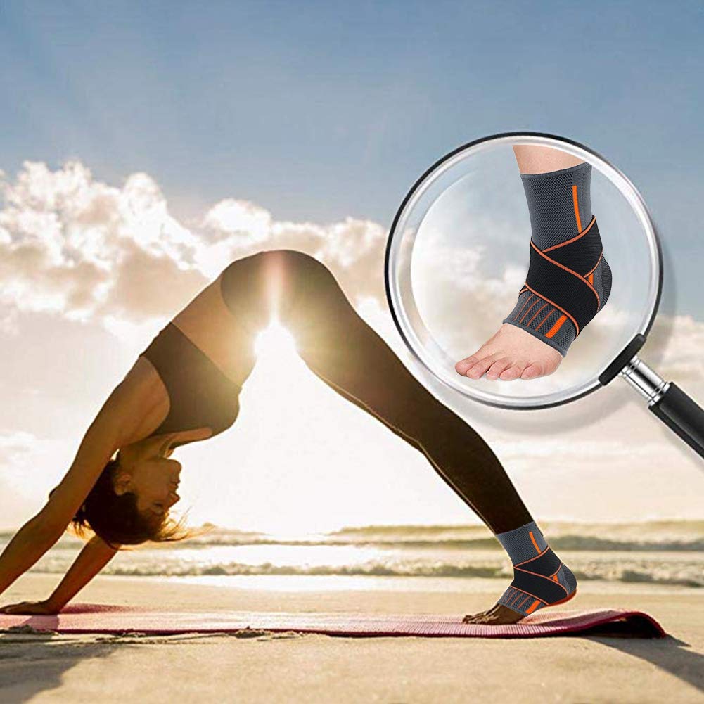 Semme Tobillera Calcetín Fascitis Plantar Compresión de Tobillo Esguince Deportiva con Soporte de Protector de Tobillos para Fitness y Alivio de Dolor de Hinchazón Tendinitis (Mujer)