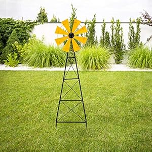   Glitzhome-44-H-Metal-Wind-Spinner-Yard-Stake-Ornamental-Windmill-Decor-Weather-Vane-Weather-Resistant-for-Home-Outdoor-Yard-Lawn-Garden-Farm-Backyard-Yellow