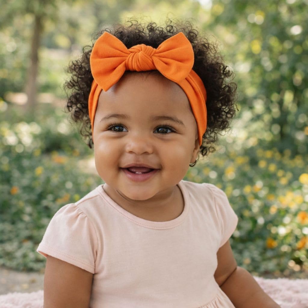 Baby Girl Headbands-Infant,Toddler Cotton Handmade Hairbands with Bows Child Hair Accessories image 5