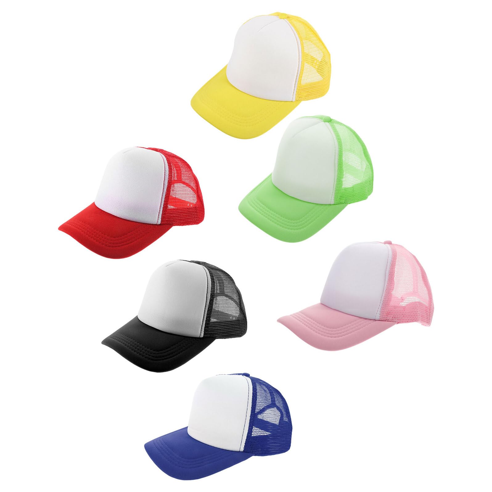 IMIKEYA 6 Pezzi Cappellino In Maglia Traspirante per Sublimazione Cappello Camioner In Poliestere Regolabile per Estate Berretto Da Baseball Vuoto per DIY Viaggi E Uso Casual