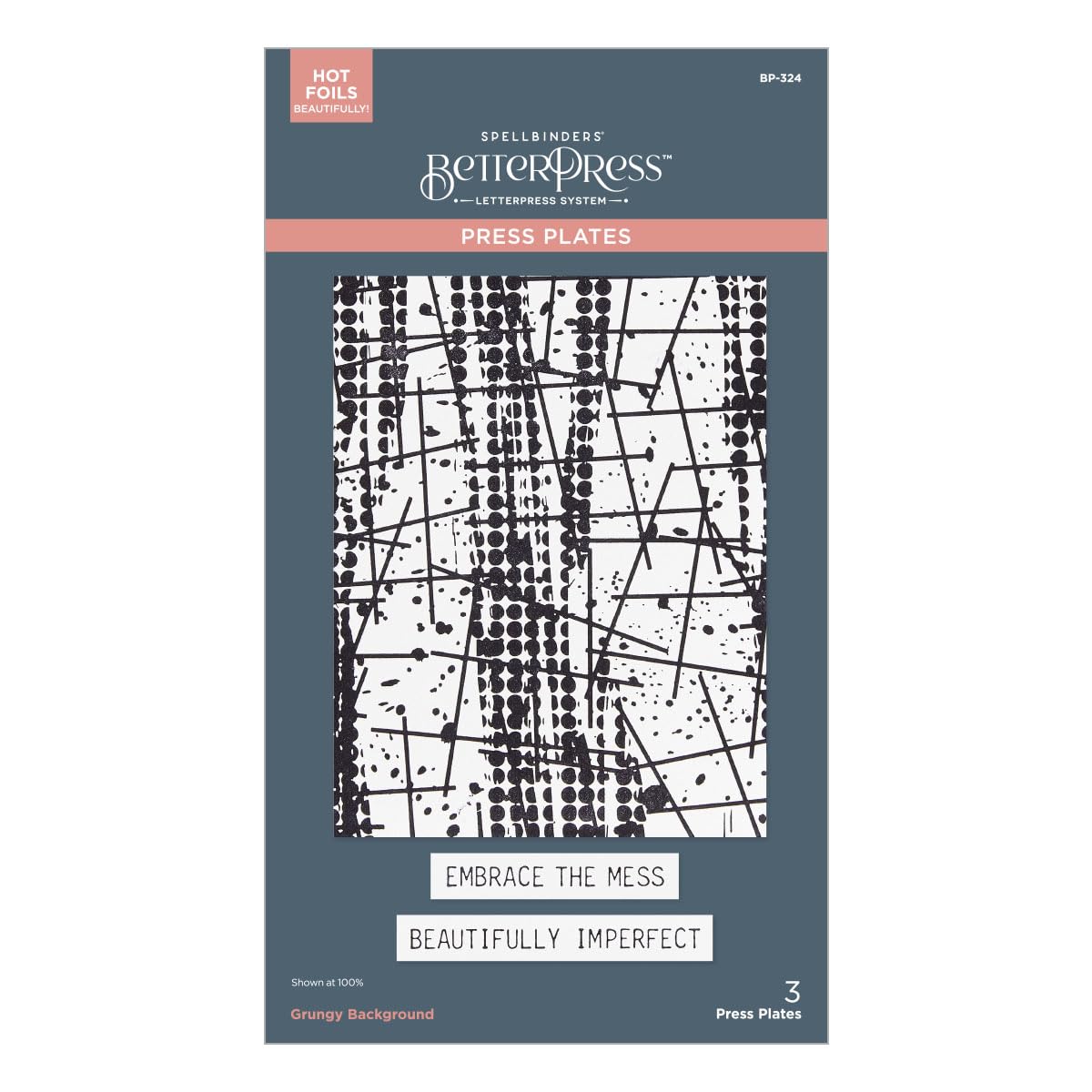Spellbinders Metal Grungy Background Press Plates From The Beautifully Imperfect Collection