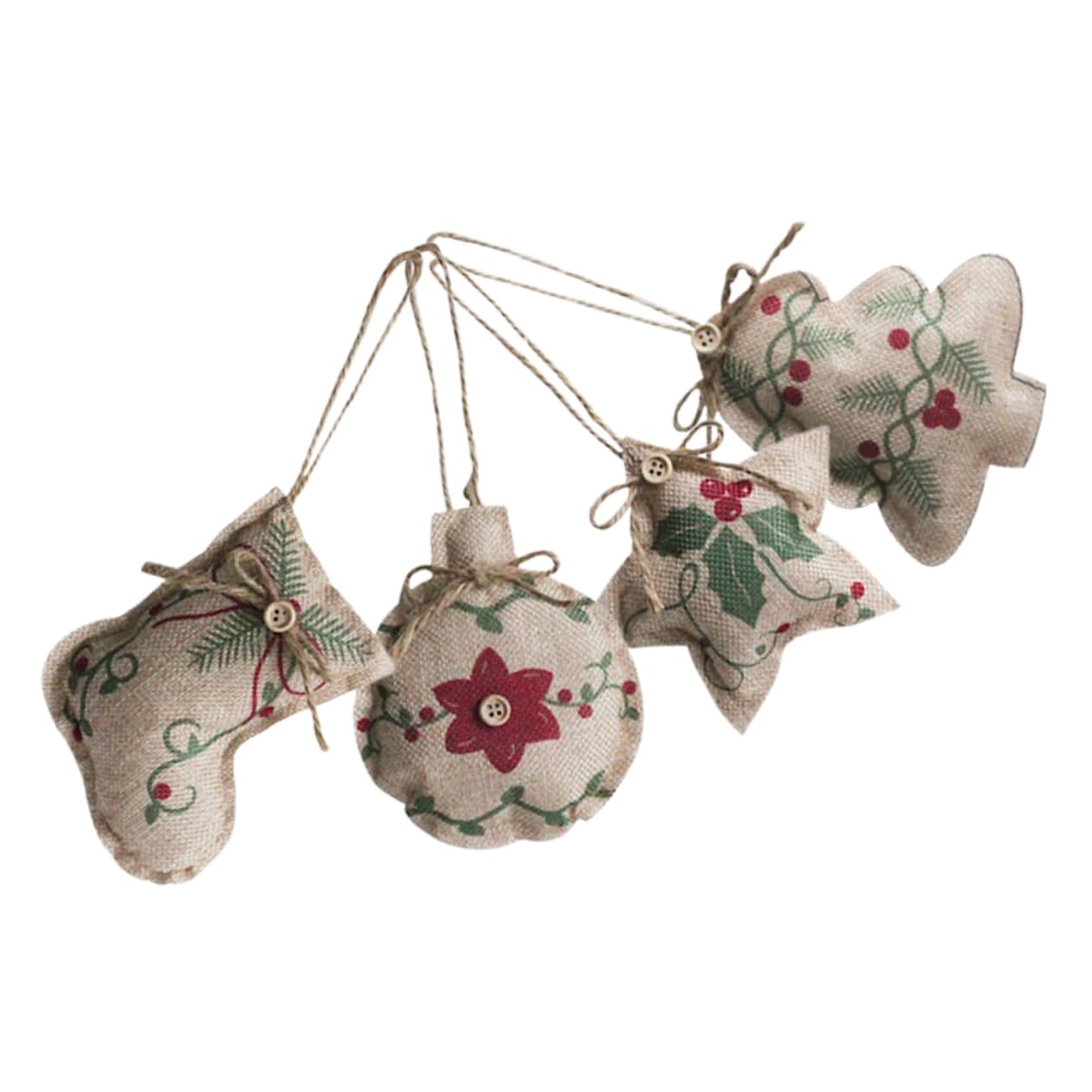 Cabilock 5 Sätze Weihnachtsbaum Hängende Dekoration Künstlicher Weihnachtsbaum Weihnachts-adventskalender-Wand Goldener Weihnachtsbaum Ornamente Girlanden Colorful Pp Baumwolle 4 Stück * 5