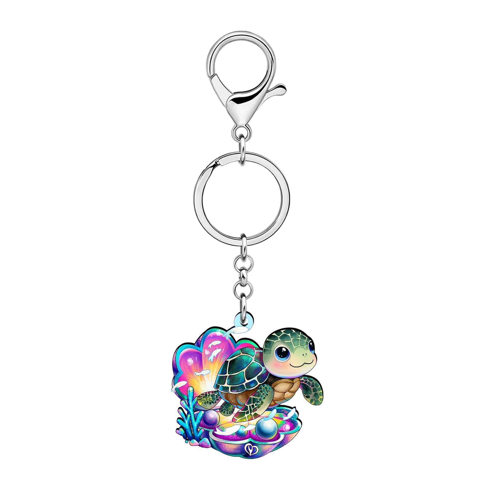 Portachiavi in Acrilico a Forma di Tartaruga Marina Accessori Regalo per gli Amanti degli Animali Marini Per Donne Ragazze e Bambini Ciondoli per Zaini e Borse