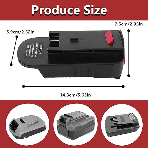 Miniatura 2 de Adaptador de 20 V HPA1820 para Black&Decker LBXR2020 18V a 20V Baterías Adaptador convertidor para Black Decker 18V NiCad y NiMh Herramientas de