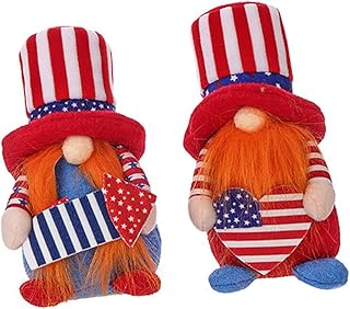 FOYTOKI 2 Pçs Boneca Do Dia Da Independência Estátua Decoração Mesa De Jantar Decoração Mesa De Água Brinquedos Gnomo Boneca De Pelúcia Gnomo Americano Gnomo Americano Decoração Do Dia