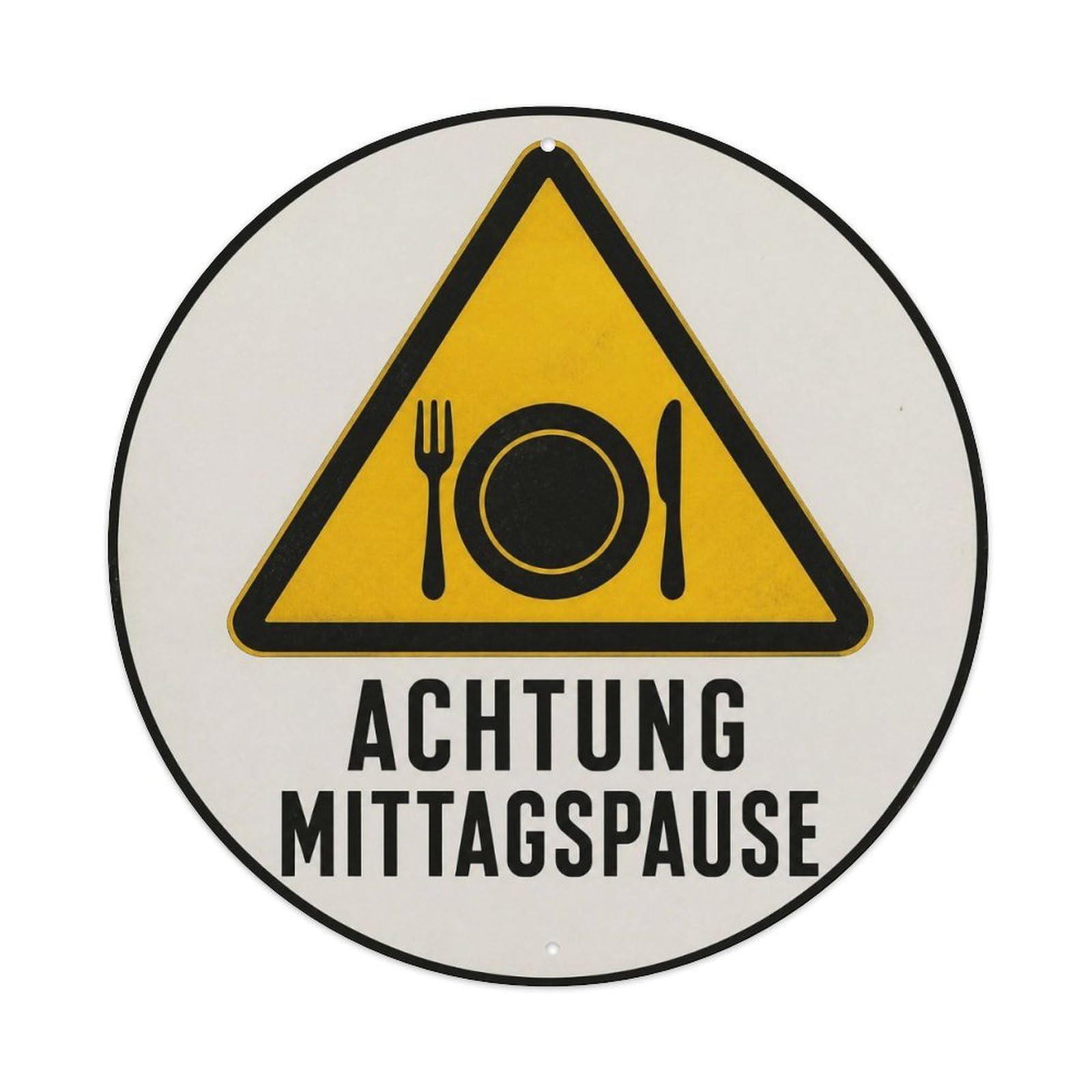 Olyhtr 8X8inch Classic Style Retro Typography Lunch Mandatory German Novelty Rules Metal Tin Sign