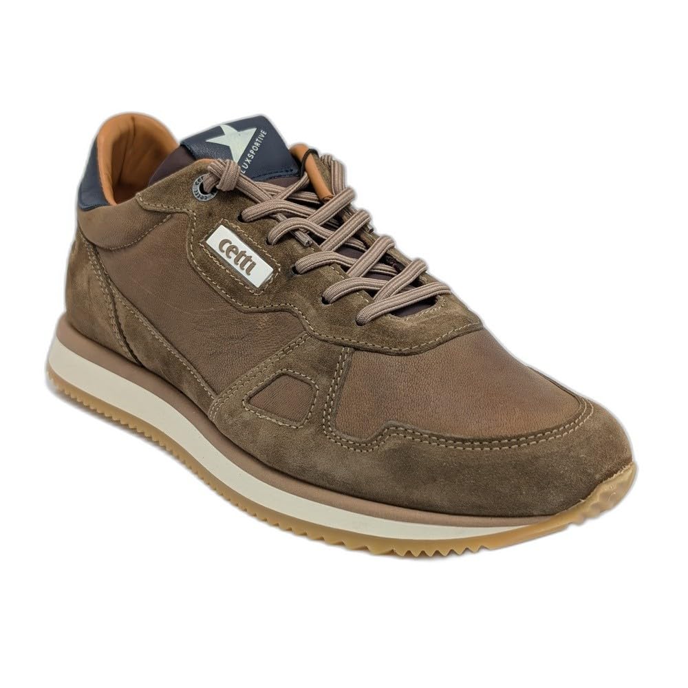 Cetti 1397 Ante Tabaco marrón: Nubuck, Plantilla Acolchada extraíble, Forro Cuero, Cordones elásticos y Suela de Goma Flexible. Cómodas Desde el Primer Uso.