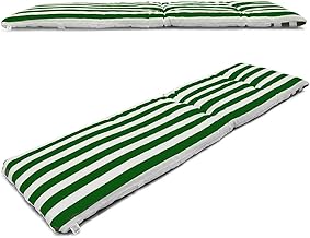 VIGIVISION Cushion for Lounger Measures 180 x 55 x 5 cm Padded Lounger Mattress, Green Stripe.