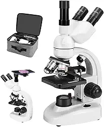 Microscópio Óptico Profissional, Microscopió Profissional 5000X, Microscopio, Kit Eletrônico Trinocular Profissional, óptico 5000X, com 2X, 10X, 25X, Microscópio Biológico