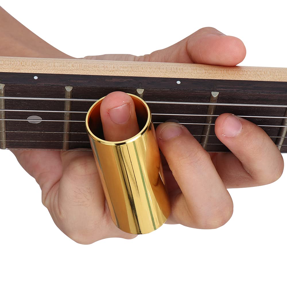 3Pcs Slides Guitare Kit avec 1 guitare à glissière en verre, 2 Slide de Guitare en Acier Inoxydable, interrupteur à glissière de guitare tout-en-un pour la Guitare, Basses, Moyenne (6 cm)