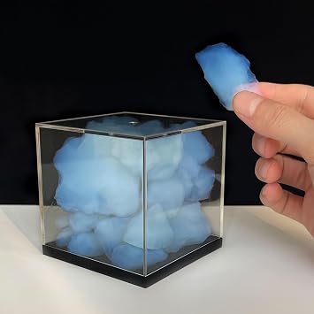 Aerogel with Display Box 85mm Frozen Smoke - Unique Ethereal Blue Science Specimen, The Lightest Solid on Earth, Premium Geek Gift for Engineers, Scientists & Curious Minds