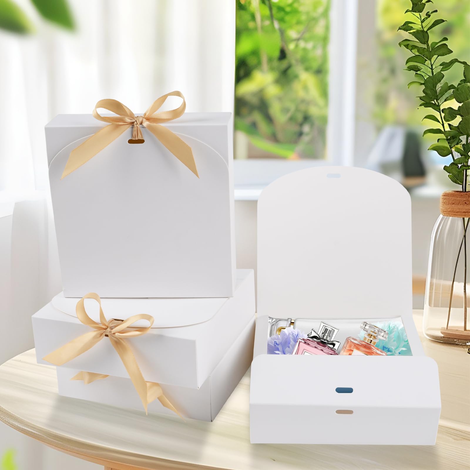 10 Boîtes Cadeaux Blanches Avec Couvercles 16x16x5 Cm - Emballage Fête Anniversaire Mariage