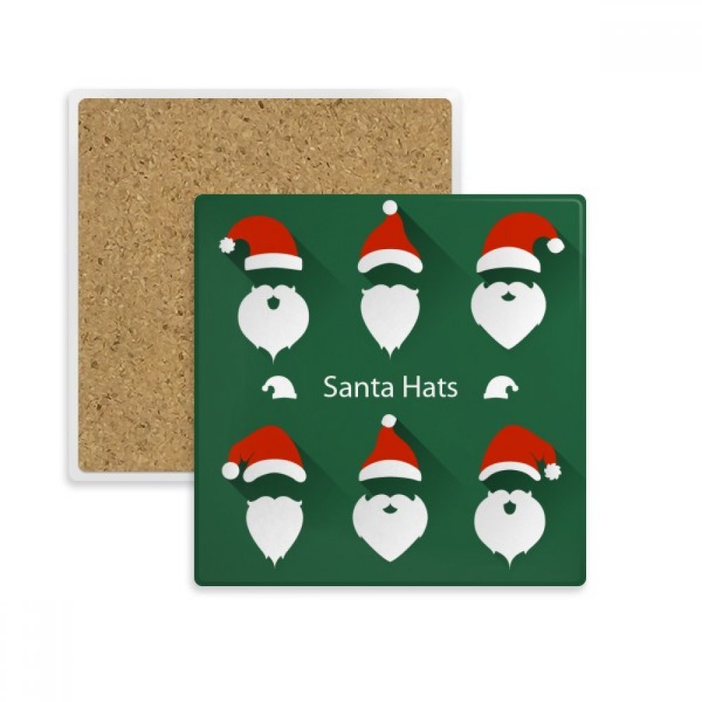 Coaster Porte Absorbent en Pierre Carrée Anti-Humidité Motif Joyeux Noël