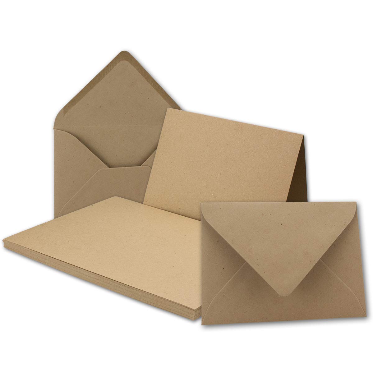 Zestaw papieru listowego i kopert B6 w kolorze piaskowym, papier z recyklingu, do drukowania, zestaw 150 zestawów DIN B6 z certyfikatem Umschlag