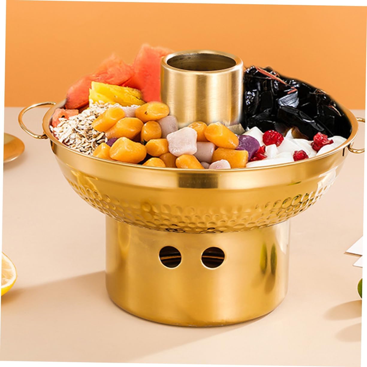 Stainless Steel Dessert Holder Hotpot Cooking Pot Portable Hot Pot Efficient Cooking