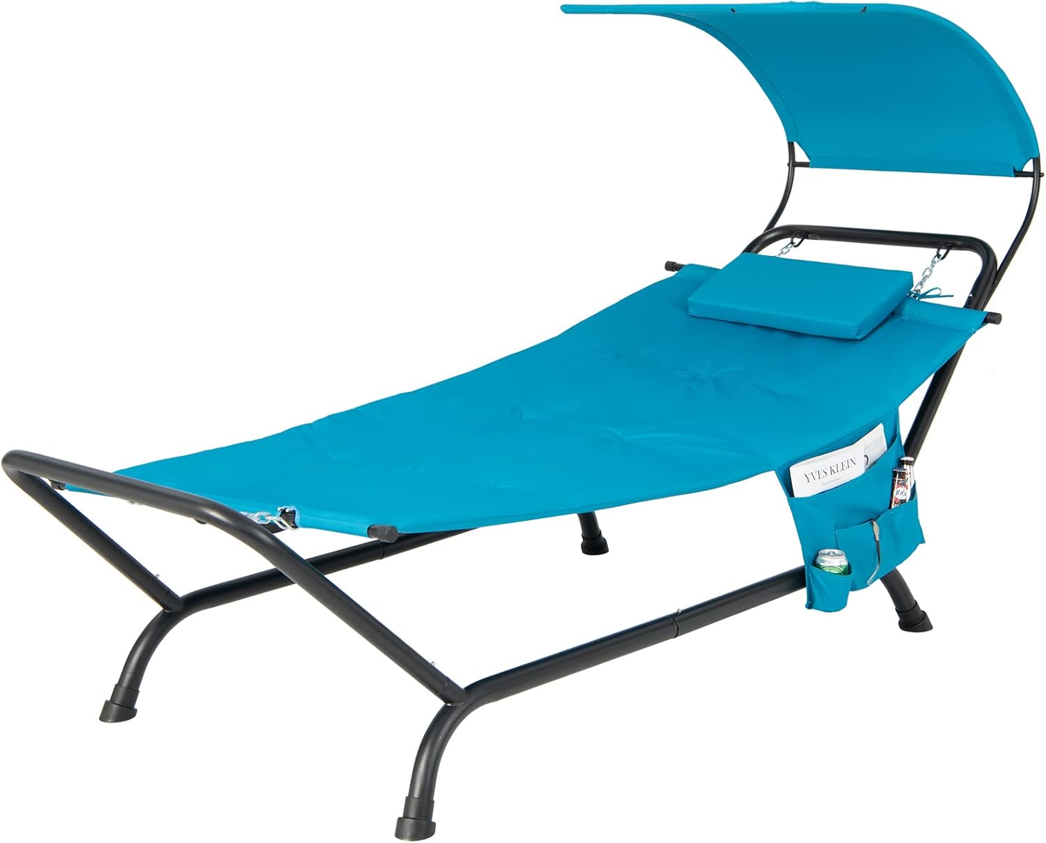 COSTWAY Outdoor Hammock with Stand and Canopy, Patio Swing Hammock Bed