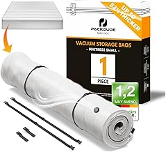 Mattress Vacuum Bag for Single Size up to 200×100cm (79”×39”) (Bag Size: 240×130cm / 94.5”×51.2”) | Mattress Vacuum Storage Bags for Foam, Gel & Latex | Kit with Cover, Clips & Straps