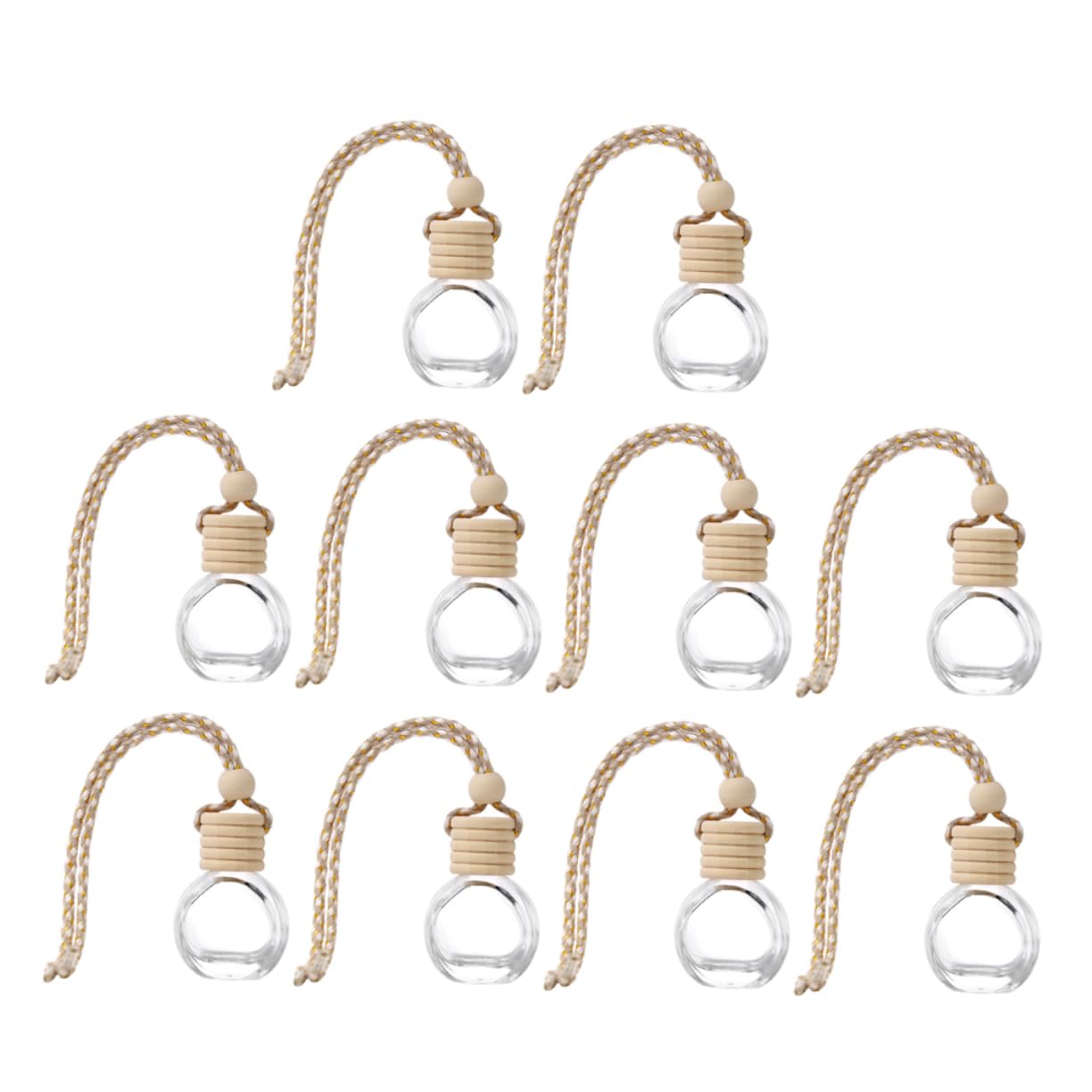 PRETYZOOM 5 Series Botella De Perfume Del Coche Colgante De Botella Difusora Ambientadora Botella Difusora De Coche Colgante Refillable Perfume Bottle Car Air Freshener Vidrio 10 Piezas X 5