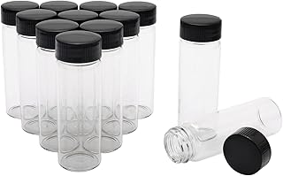 Clear Glass Lab Vials 30ml Empty Vials Bottles Liquid Sampling Sample Glass Bottles with Screwcap for Chemical Laboratory Pack of 12