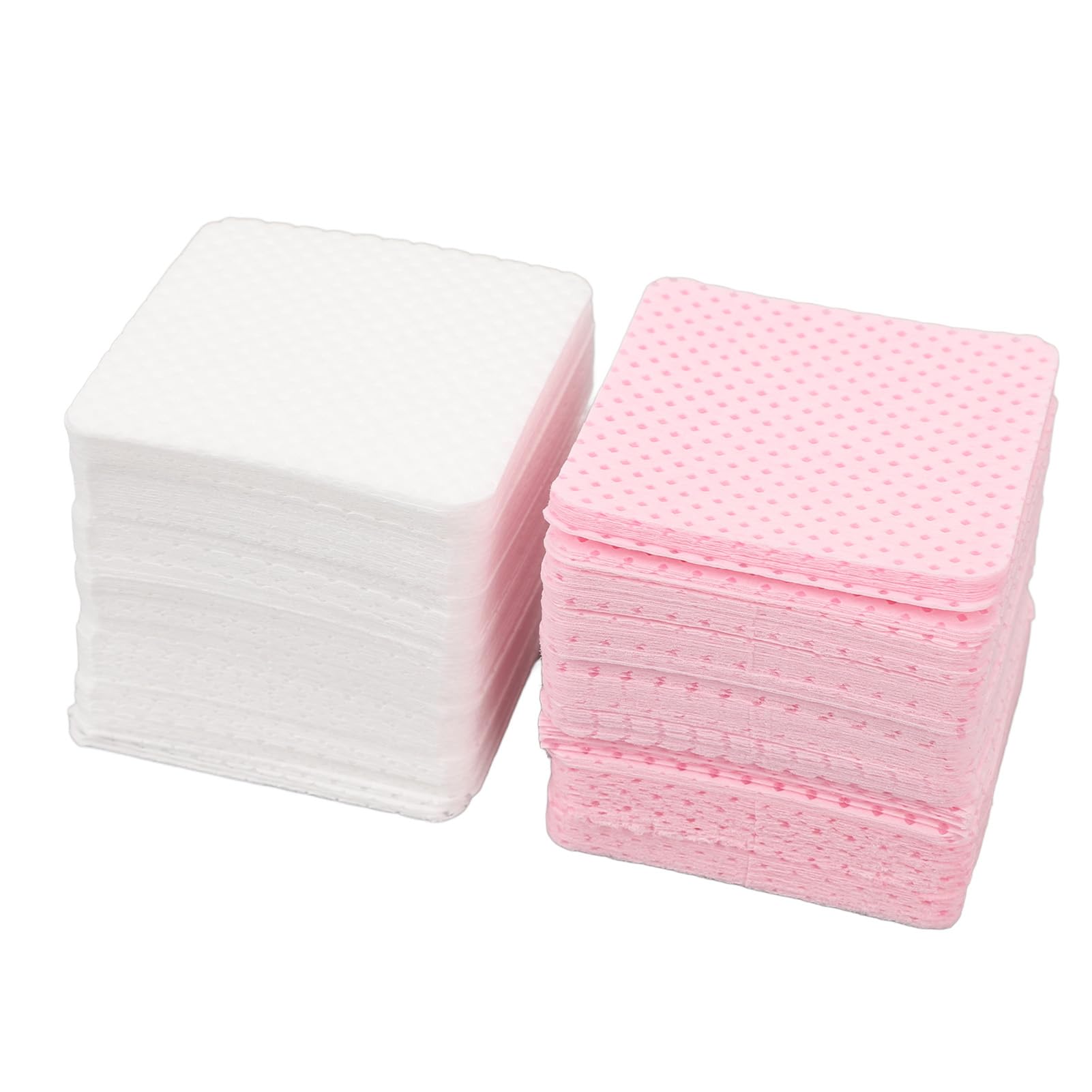 Lint Nail Wipes, Lash Extension Glue Wipes, 1000 Pcs Lint Glue Cleaning Pads, Double Sided 3 Layered, Soft Cotton, Suitable for Nail Beauty Salon (Pink White)