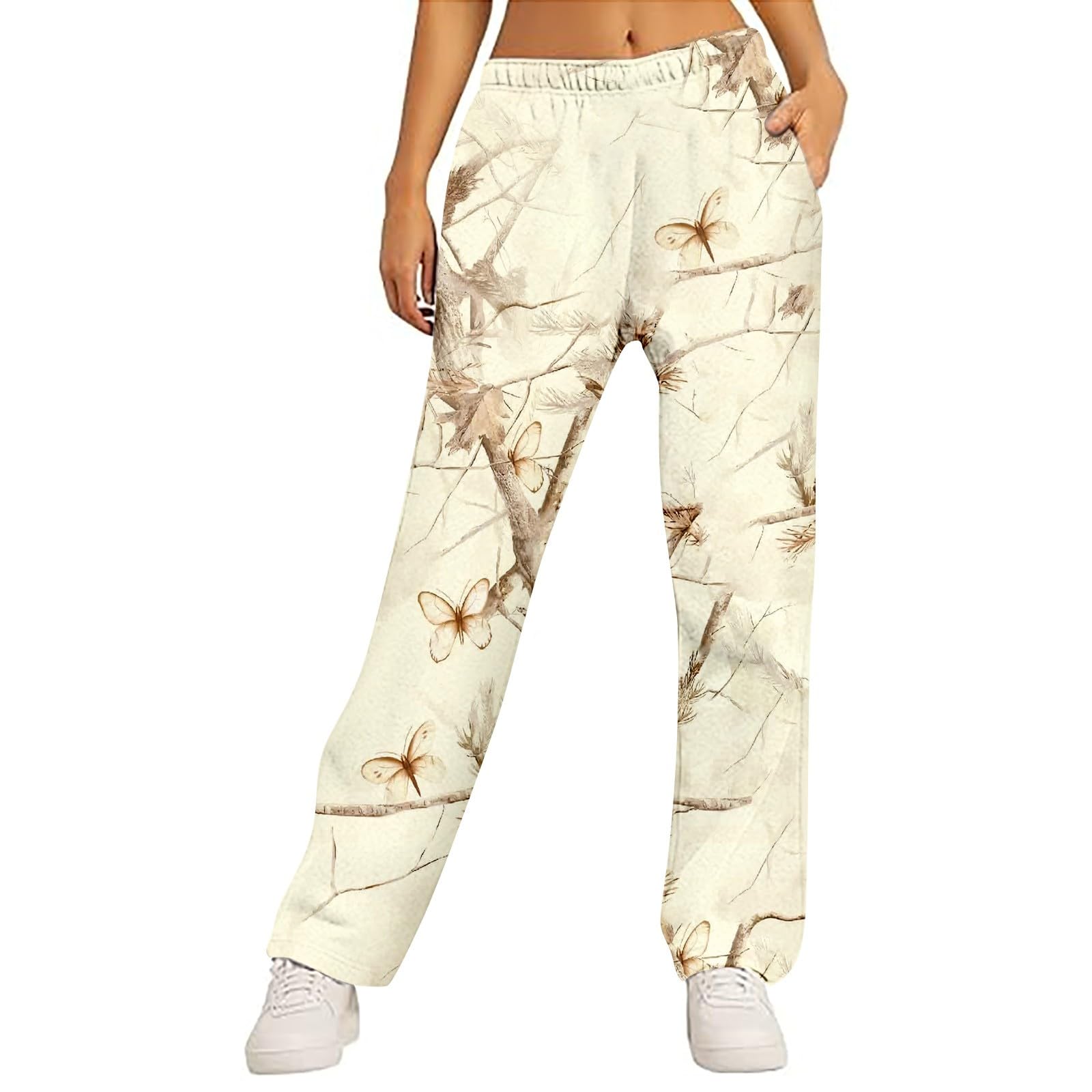 Saymany 2023 Trainingsanzug Sets Frauen Casual Langarm Sweatshirt und Hosen Herbst Winter 2 Stück Anzug Set mit Blumendruck Pullover und Jogger Casual Langarm Pullover Hosen Set Trainingsanzug