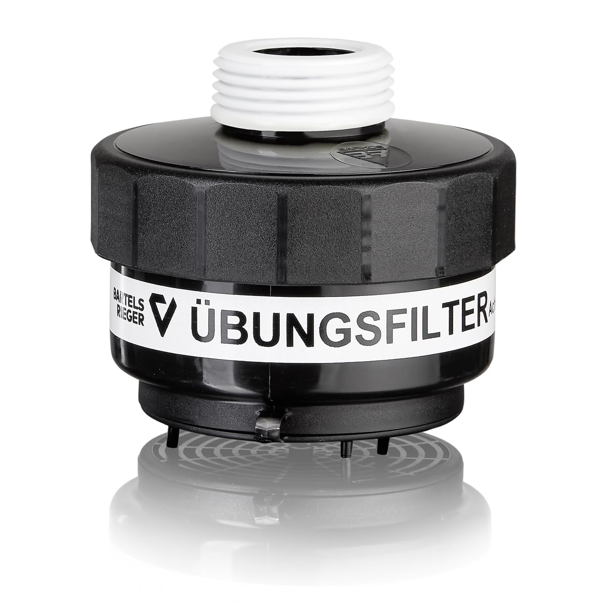 BartelsRieger Übungsfilter M45x3 für Feuerwehr und Rettungsdienste | Simuliert Gewicht und Einatemwiderstand eines Kombinationsfilters Typ ABEK2P3, Volumenstrom von 65 l/min, wiederverwendbar