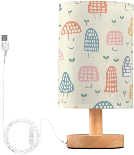 Miniatura 2 de Lámparas de mesa de cama laterales para espacios pequeños, lindas setas del bosque, luces para visión nocturna, oficina en casa
