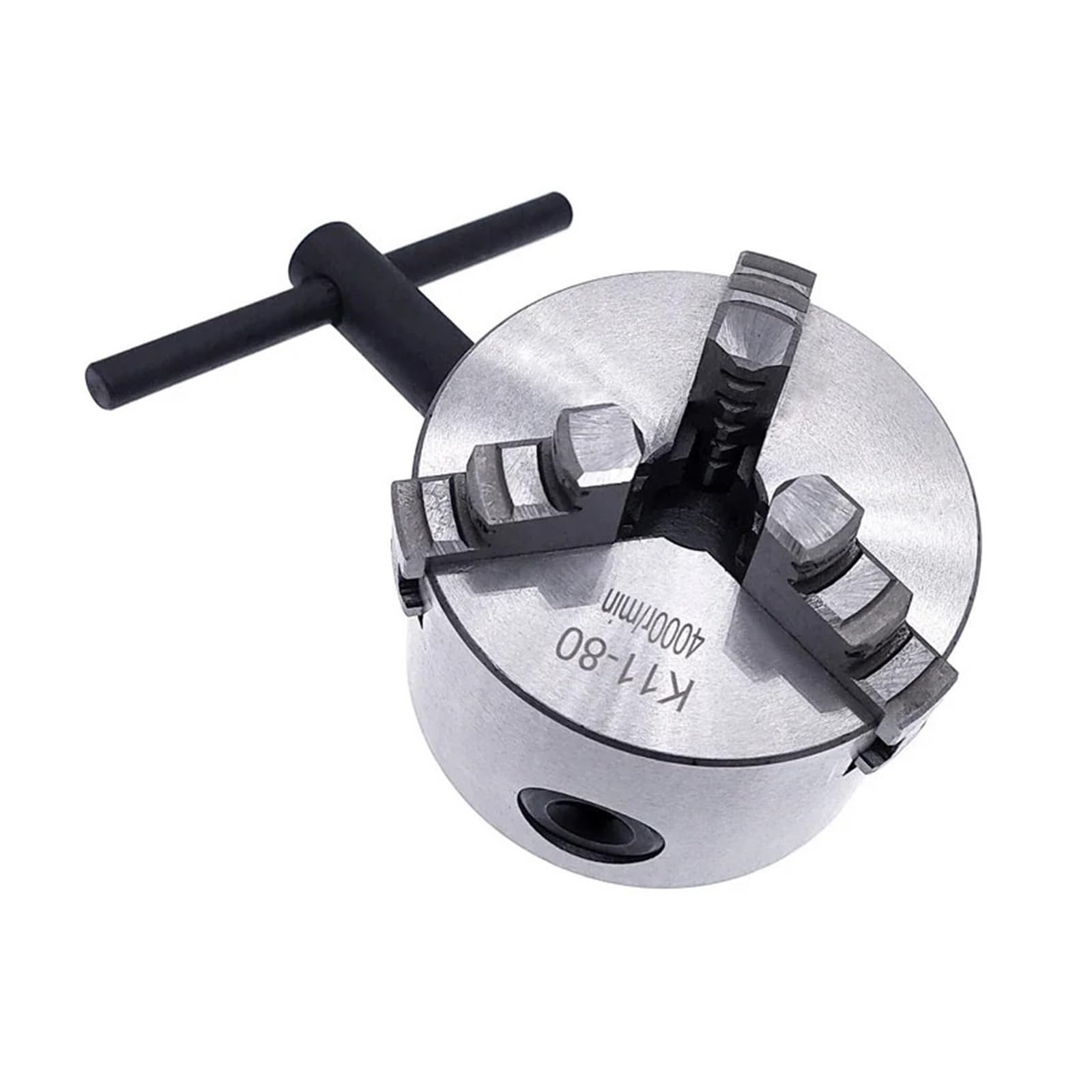 K11-80 3-Jaw Manual Self-Centering Lathe Chuck with Jaws