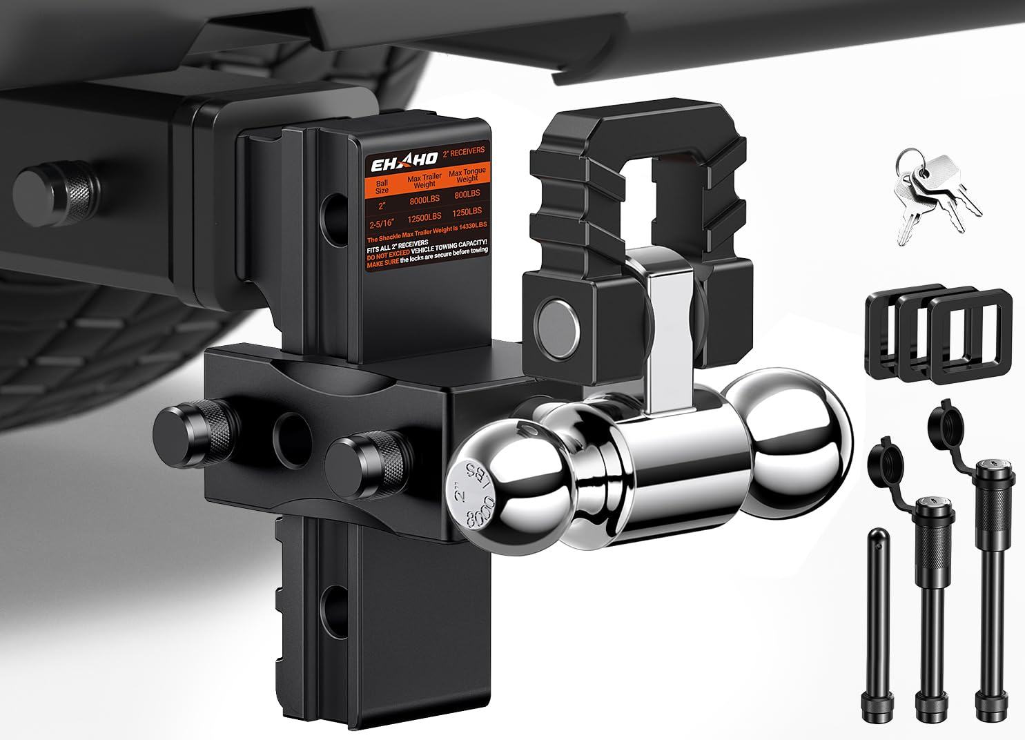 Snapklik.com : Ehaho Adjustable Trailer Hitch, Drop Hitch 2 Inch Receiver