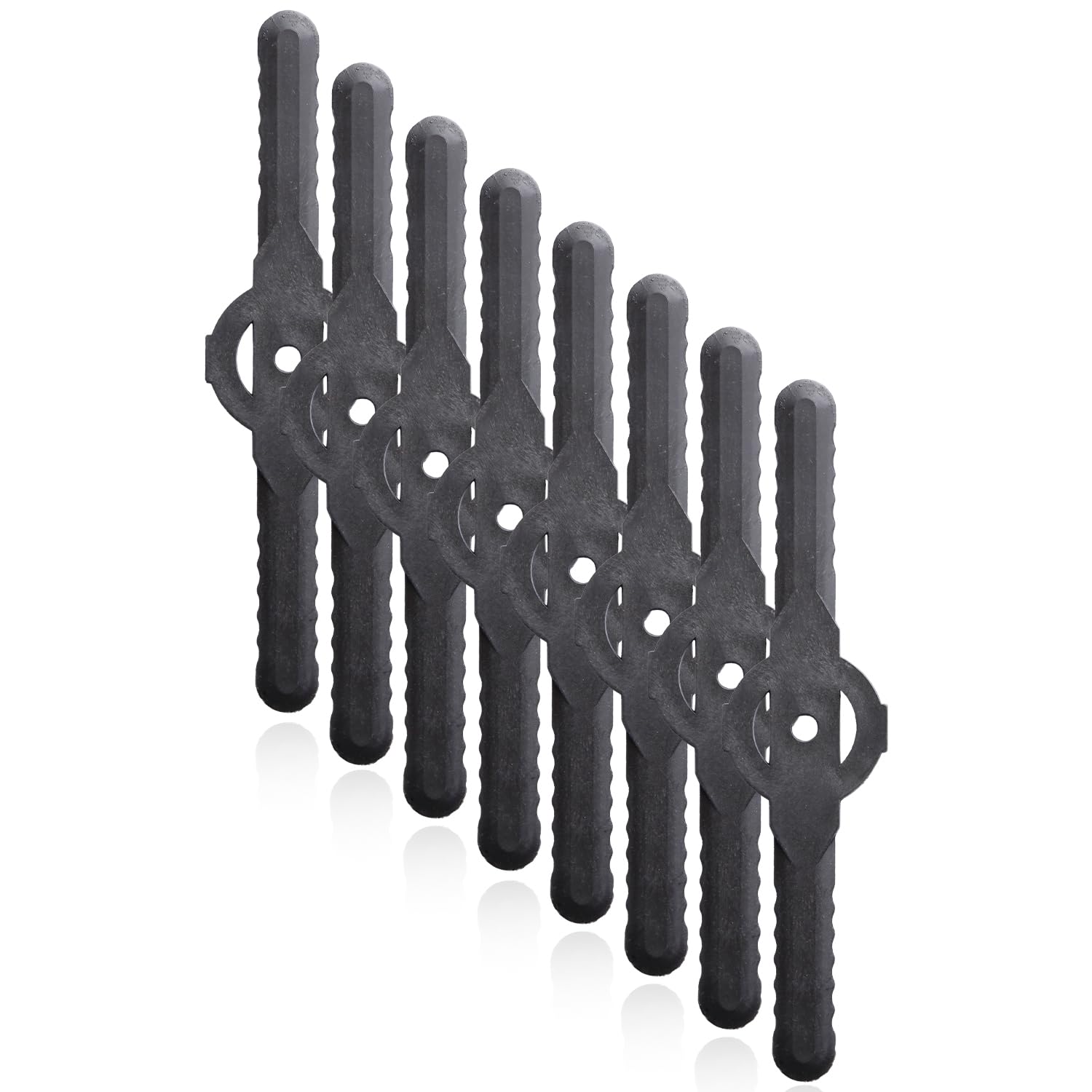 Lotsdonxia 20 Pcs Black Plastic Grass Strimmer Blades, 139mm Lawn Mower Replacement Cutting Blades