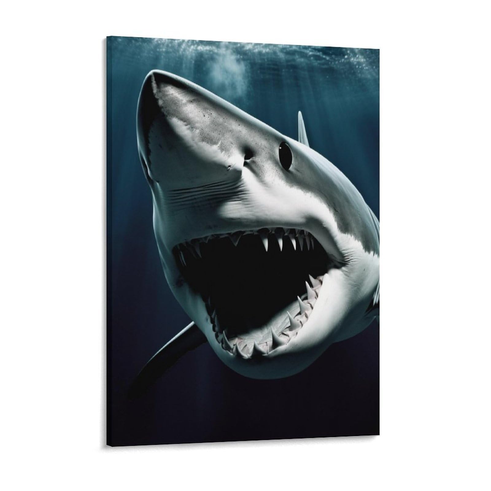 NTVOWPZO Shark Canvas Wall Art for Bedroom 12x16inch Canvas Prints Artwork for Walls Modern Picture Artwork Painting for Living Room Aesthetic Wall Paintings for Bathroom Kitchen Office Decor