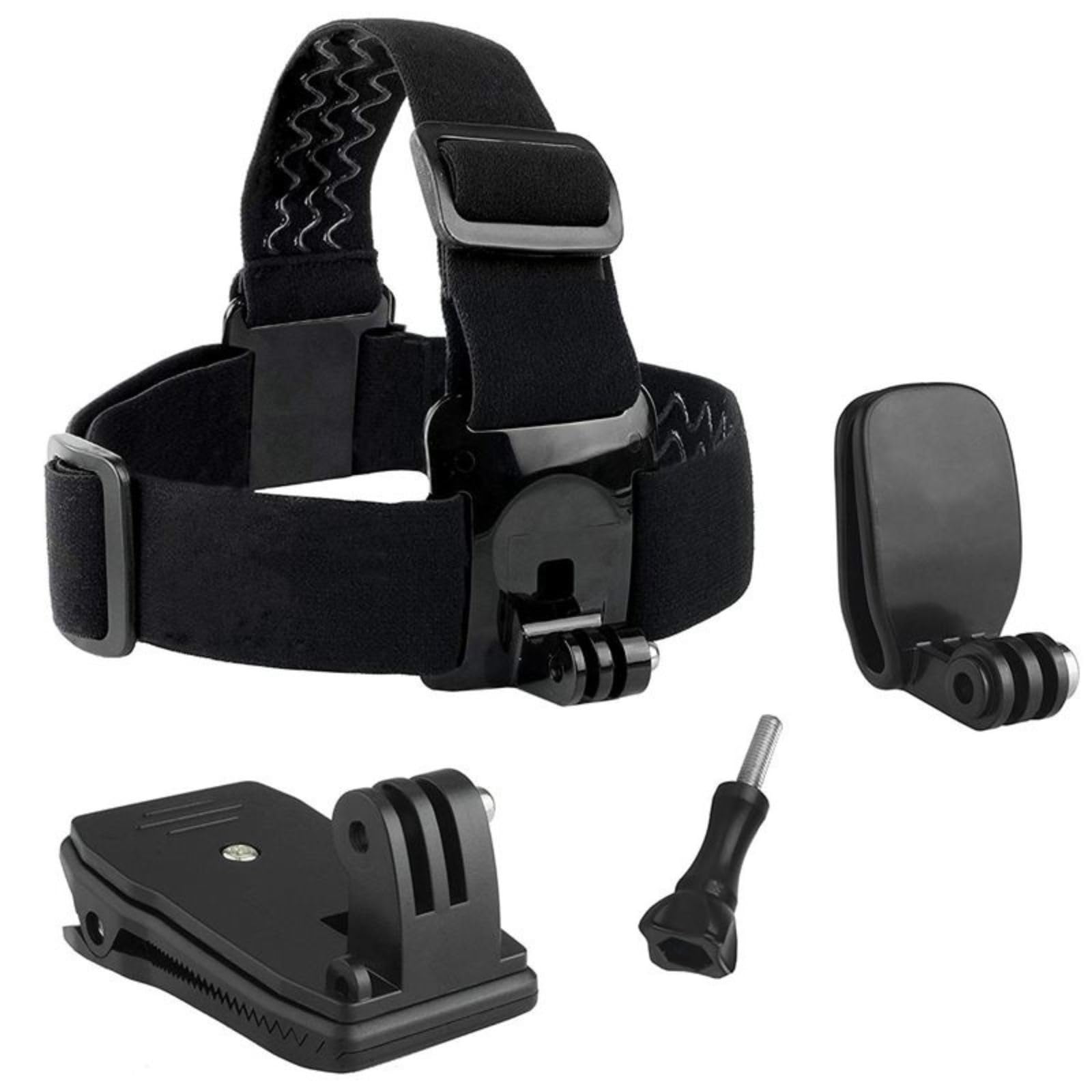 O Ozone Replacement Head & Backpack Mount Bundle Compatible with GoPro Hero 13,12, 11, 10, 9, Hero 8, Hero 7, SJCAM, YI DJI Osmo Action Cameras Head Strap/Hat Quick Clip/Backpack Clip Mount