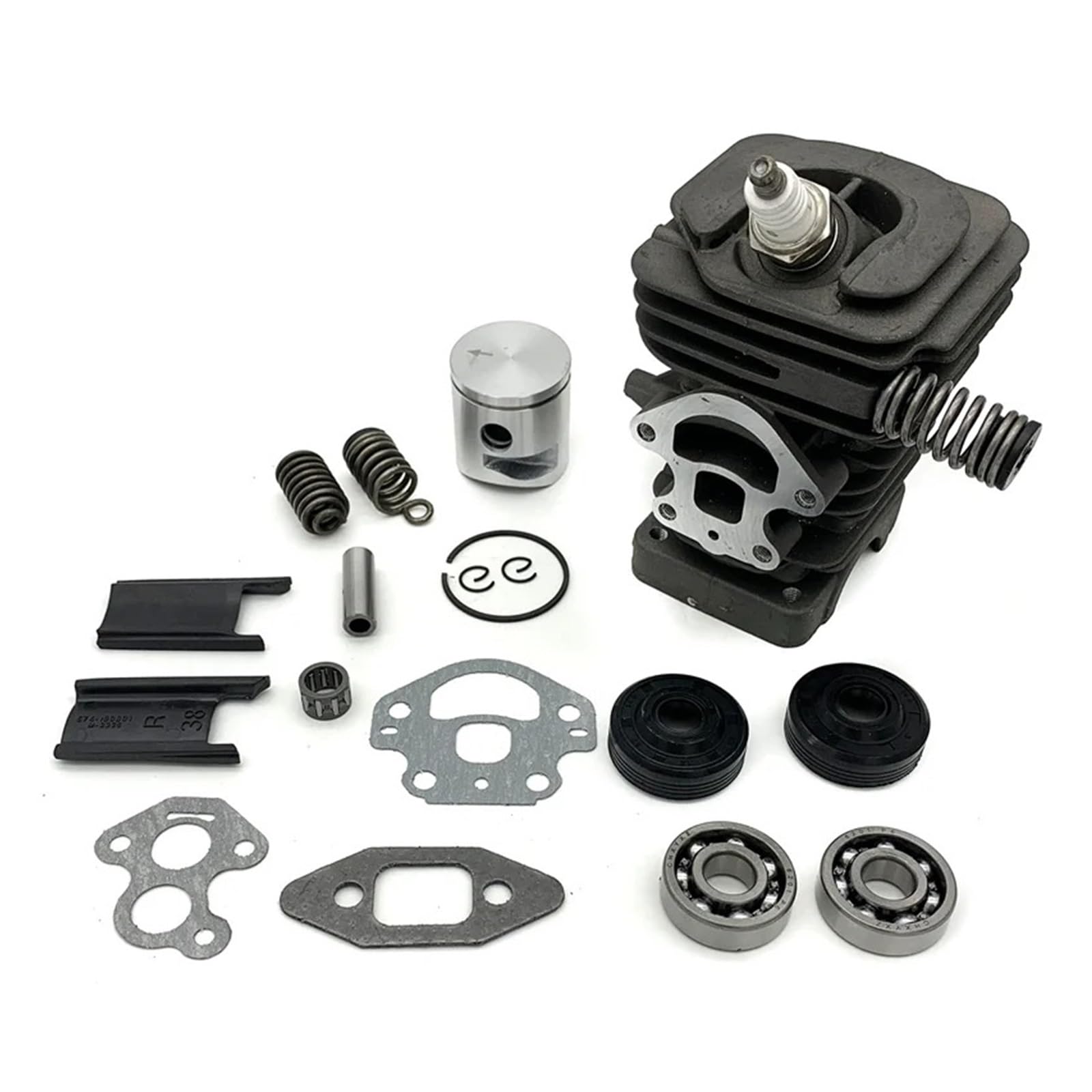 Compatible con motosierra Husqvarna 240, 240E, 235E, 235, 236, 236E. Juego de juntas de sello de cojinete de cigüeñal de pistón de cilindro de 39 mm for HUS 240, 235, 236.