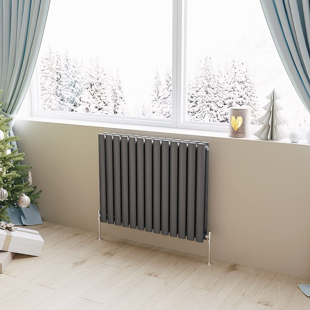 Huiyang Horizontal Radiator Oval Column Designer Central Heating Rad 600x767mm Double Anthracite
