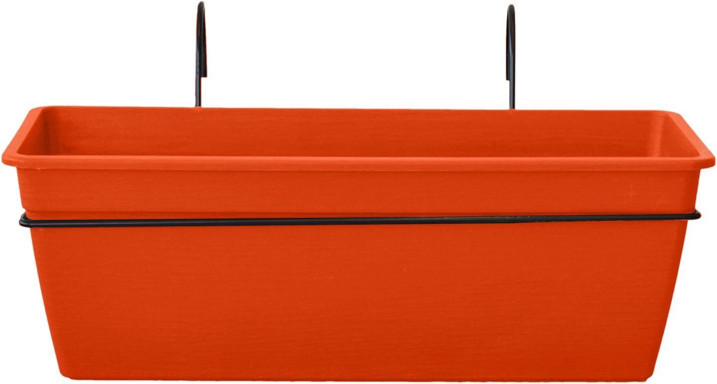 ALMI Gefen Railing Planter 22 Inches, Deck Rail Balcony