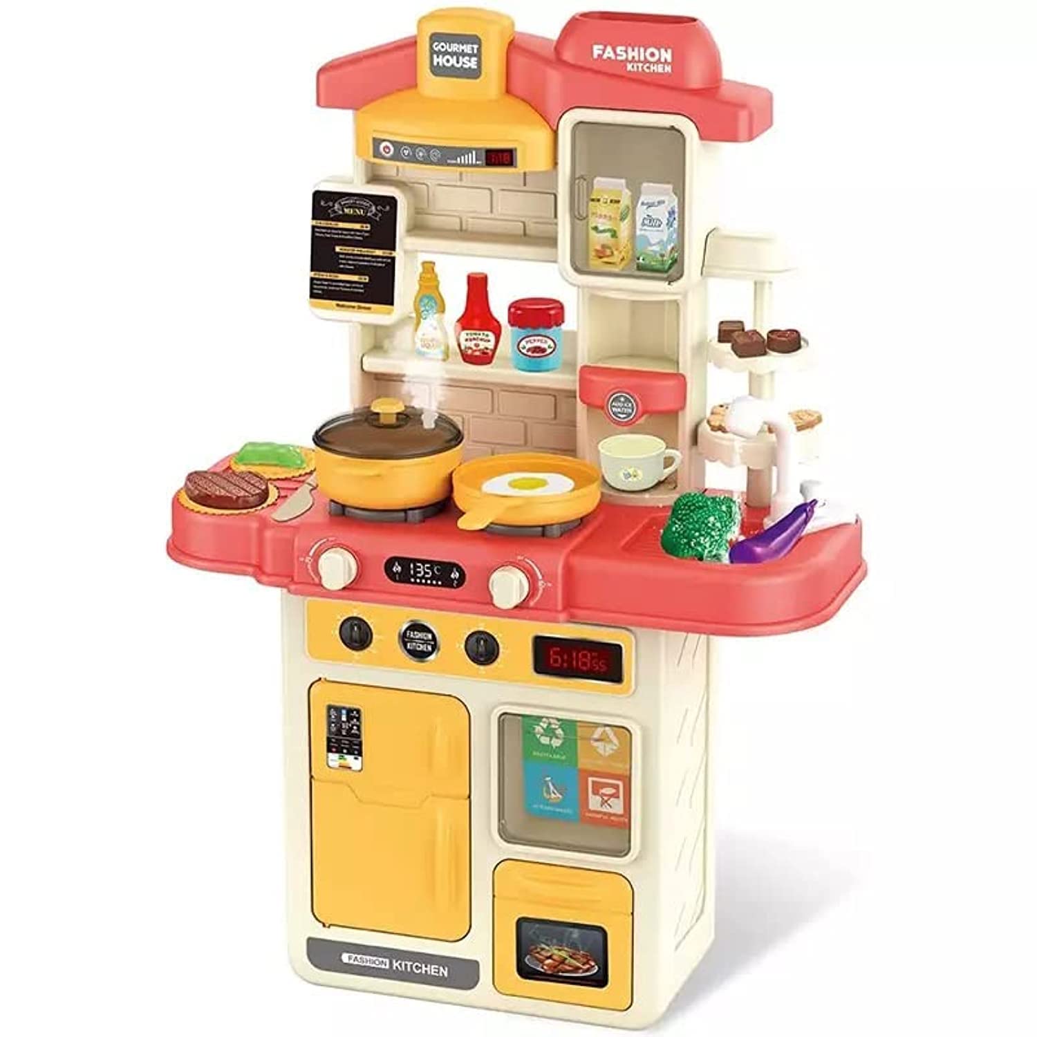 Nano Classic Kids Kitchen Set 69cm Tall -Pretend Play House Children Toy 43 Pcs Kitchen Set Toy