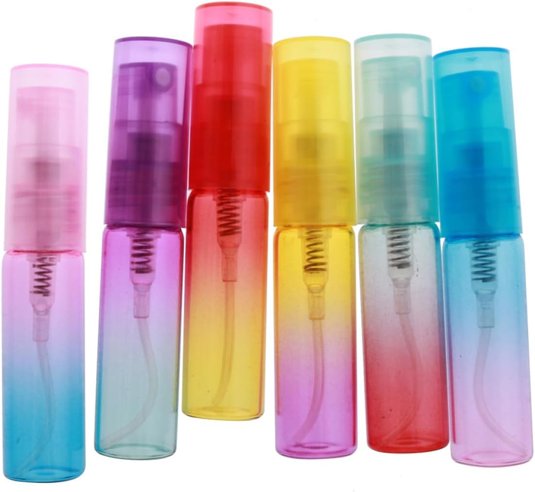 PRETYZOOM Glass Gradient Spray Bottles 6Pcs Portable Refillable 4ml