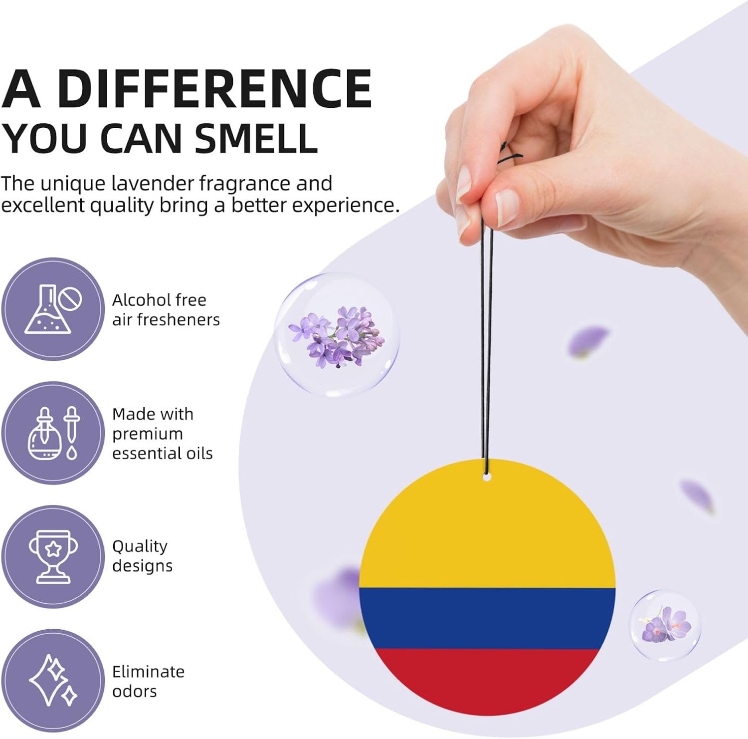 Flag Of Colombia Car Air Fresheners Cards - 6 Pieces,Cardstock Scented Decor For Cars,Bedrooms, Closets image 5