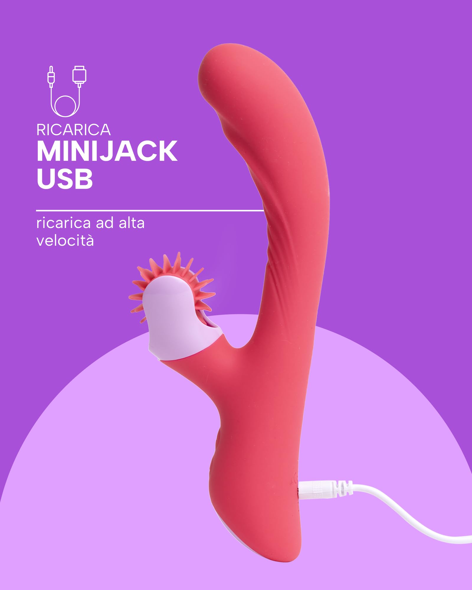MySecretCase Vibratoreper Donna Punto G Squirting 21cm Vibratore Rabbit Vibratoreper Donna Clitoride 9 Modalità Vibrazione, 6 di Rotazione Lingua Vibrante Clitoride Sexytoysys Coppia Squirting
