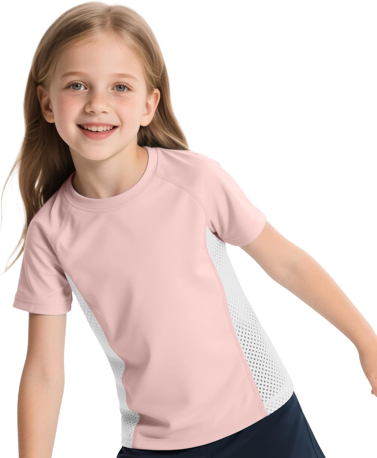 BIG ELEPHANT 3-Pack Kids Short Sleeve T-Shirts, Breathable UPF 50+ Quick-Dry Mesh Solid Tees for Boys & Girls - Image 2