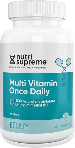 Nutri Supreme Multivitamínico para hombres y mujeres con más de 20 vitaminas y minerales, suplemento nutricional diario para apoyo inmunológico,