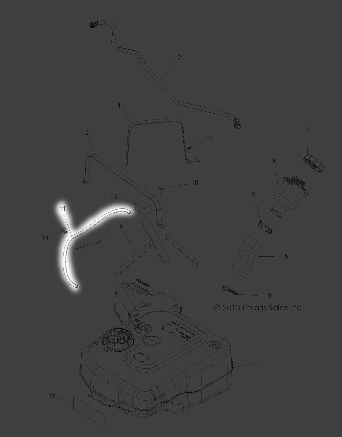 Polaris Snowmobile Fuel Line, 50 Centimeters, Genuine OEM