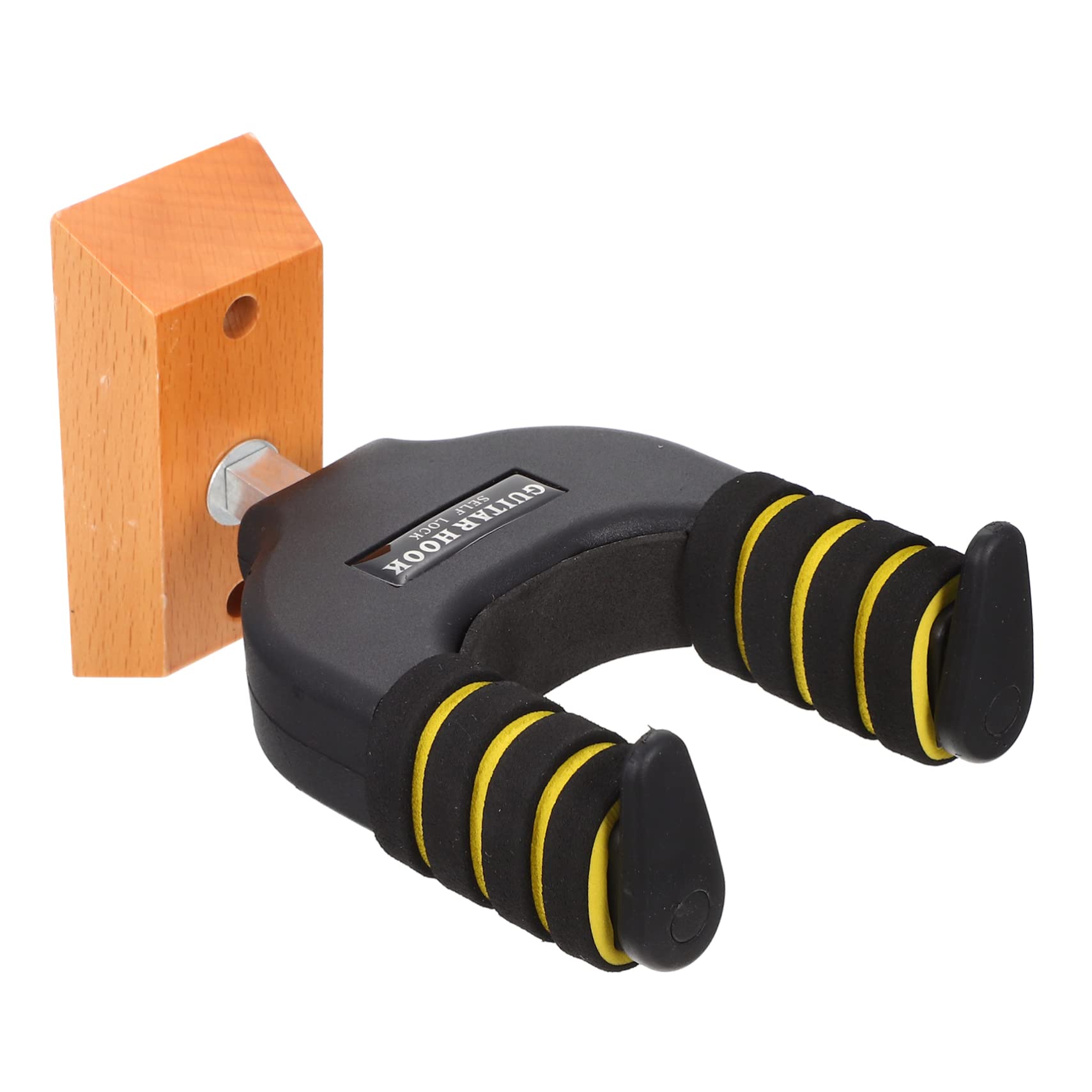 QUMIIRITY Guitar Wall Mount Hanger with Automatic Locking Mechanism Durable Base and Hook for Electric Bass Ukulele and Acoustic Guitar Storage and Display