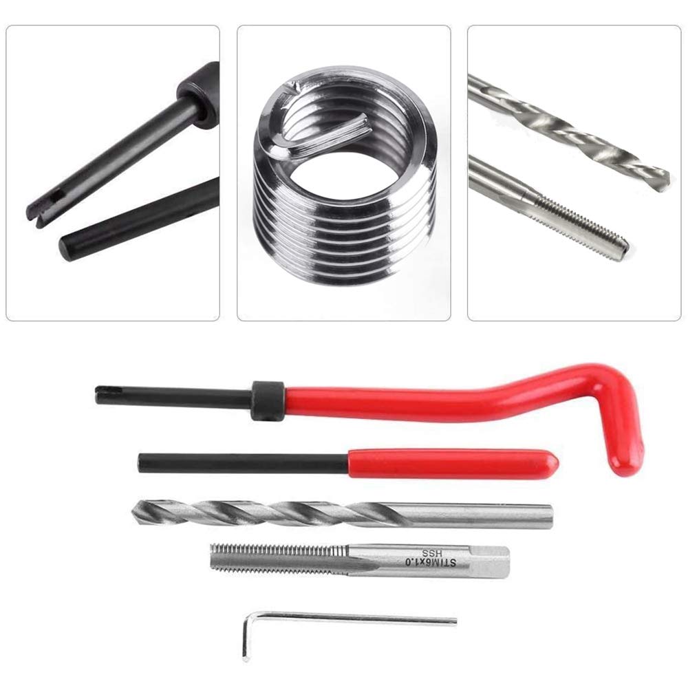 Zestaw naprawczy do gwintów ze stali nierdzewnej, zestaw do naprawy gwintów (M6 x 1,0 mm)