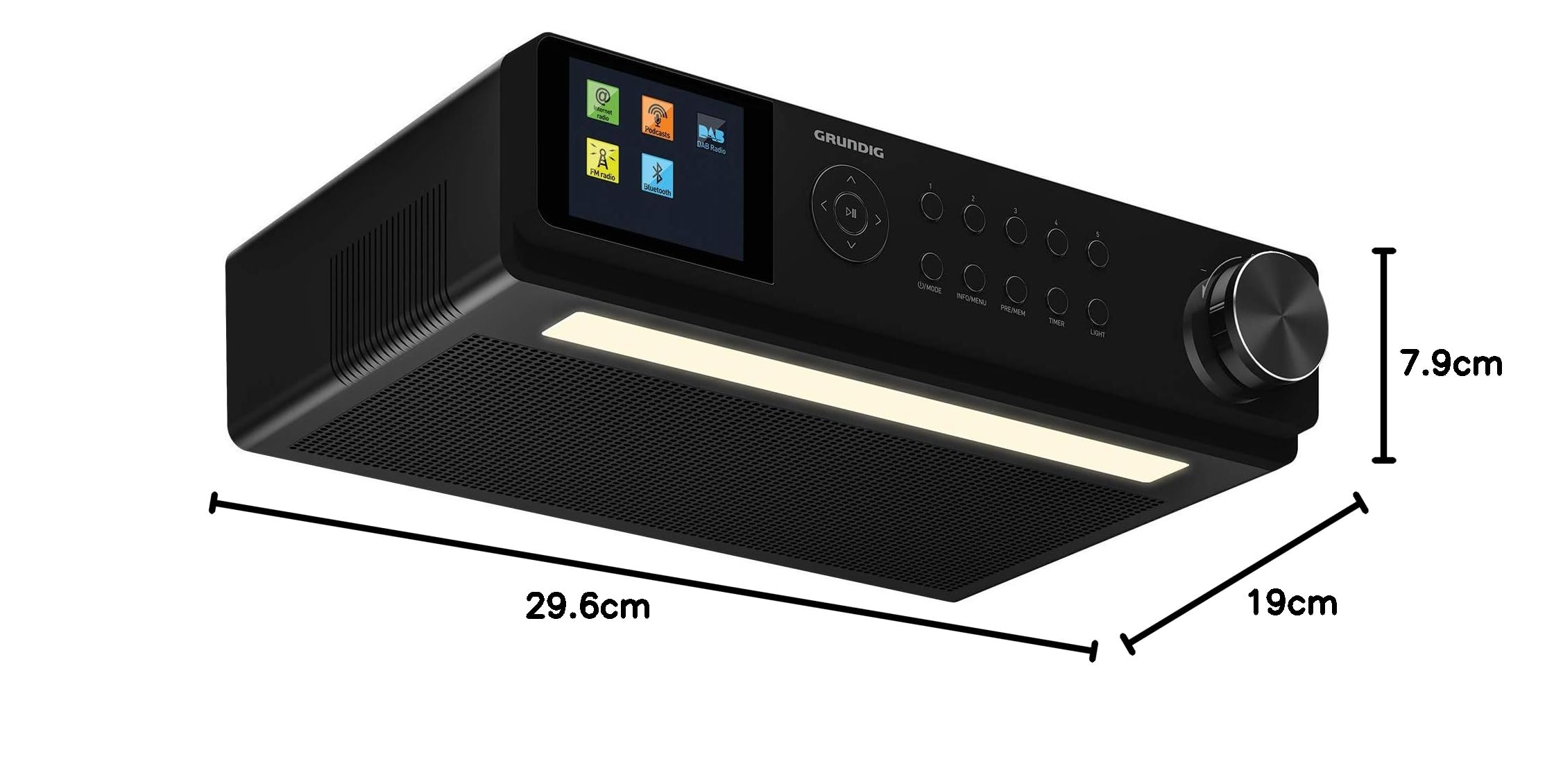 Grundig DKR Dab – Radio de Cocina con Bluetooth y Dab (Incluye recepción) Dab+, Web. Negro
