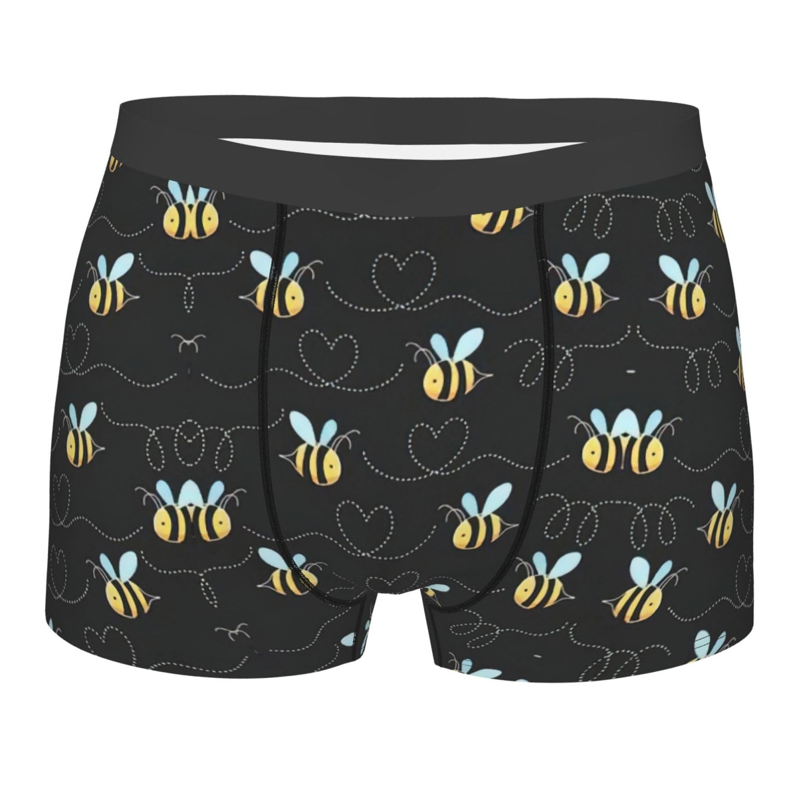 Drtgeds Unisex Black Bumble Bees Boxer Briefs, Moisture Wicking & Breathable,Underwear For Men, Medium